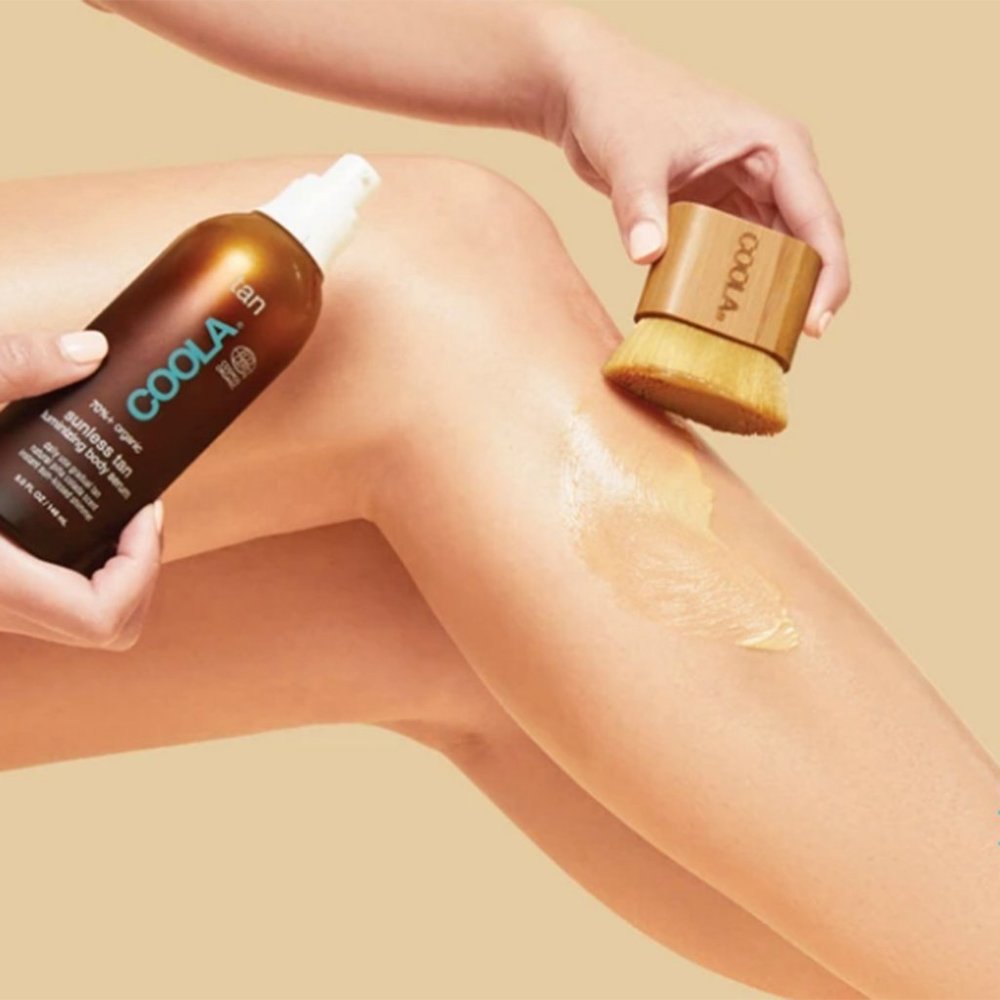 ORGANIC SUNLESS TAN LUMINIZING BODY SERUM & BRUSH